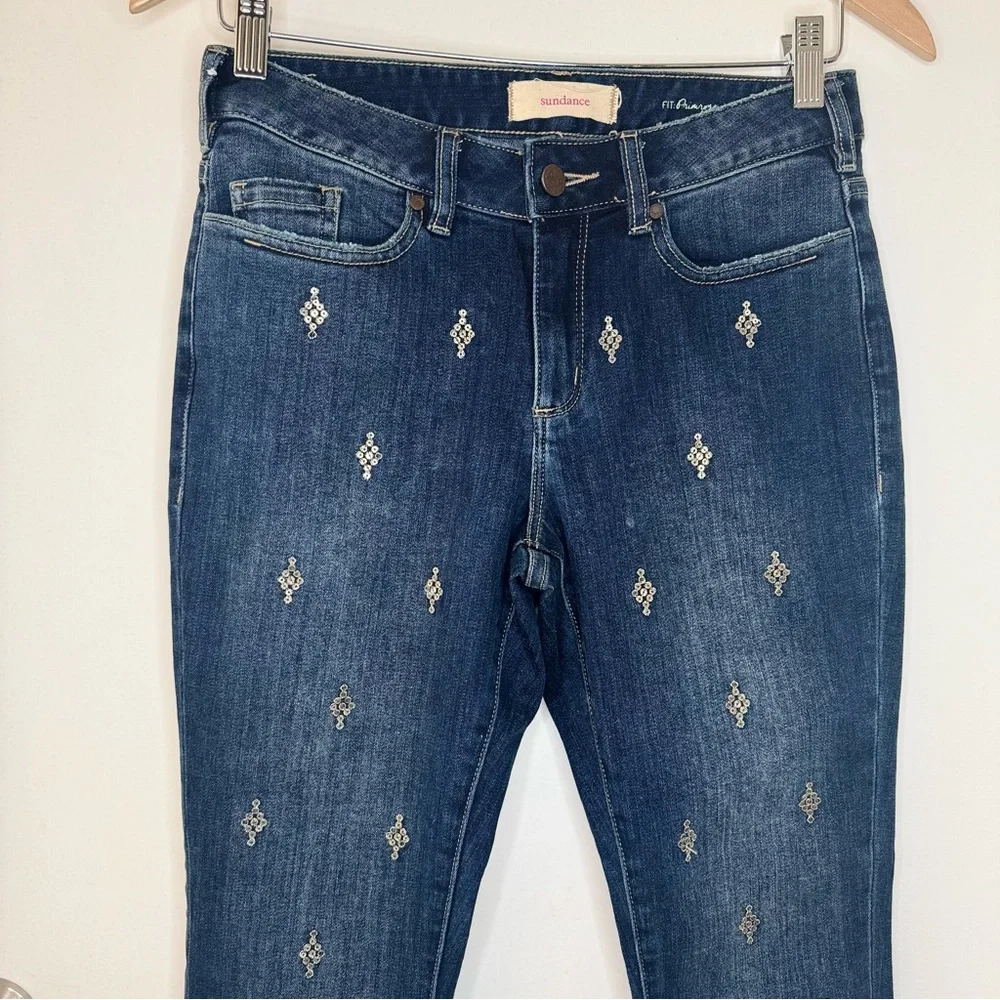 Sundance Primrose sequin embellished skinny Denim jeans Women’s 26 - Picture 2 of 8